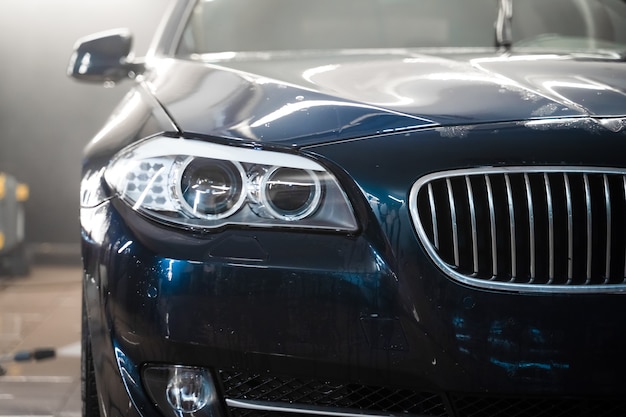 Freshly washed car at car wash