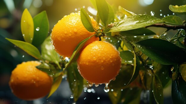 Freshness of citrus fruit vibrancy in nature AI generated picture