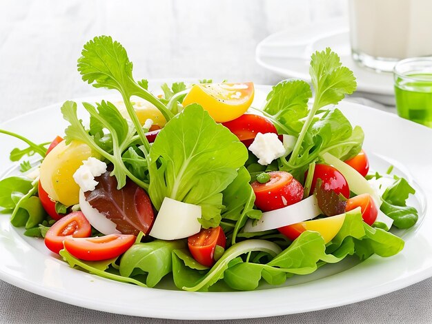 Freshness and gourmet on a plate of salad
