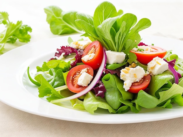 Freshness and gourmet on a plate of salad