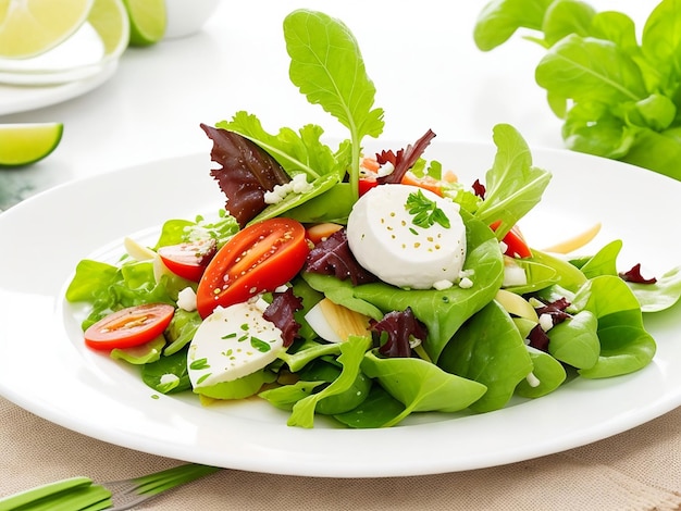 Freshness and gourmet on a plate of salad