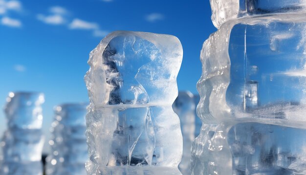 Freshness in nature transparent ice crystal reflects winter beauty generated by artificial intelligence