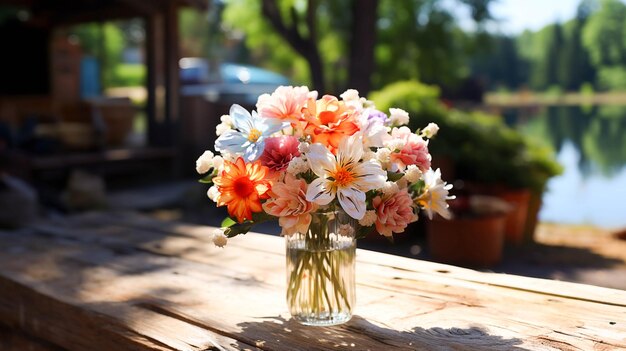 Freshness of summer flowers in a colorful bouquet