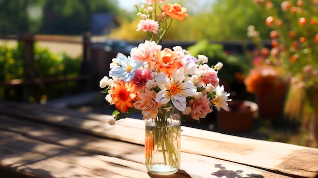 Freshness of summer flowers in a colorful bouquet