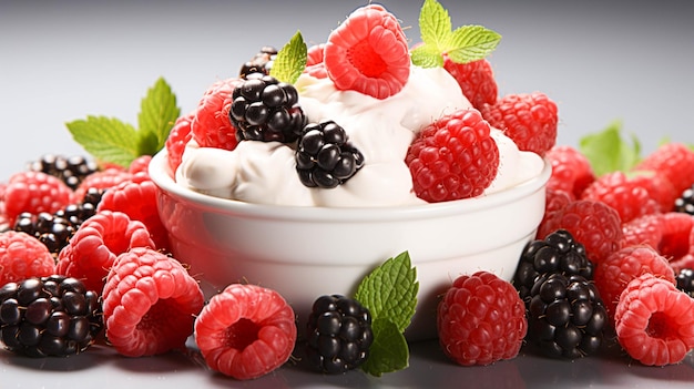 Свежесть и сладость ягодных фруктов на белом фоне