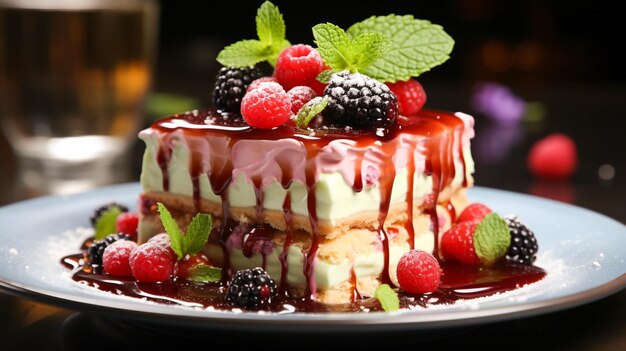 Freshness and sweetness on a plate gourmet dessert