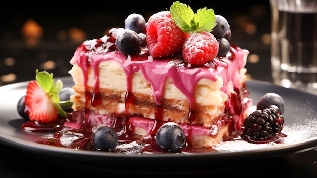 Свежесть и сладость на тарелке изысканного десерта