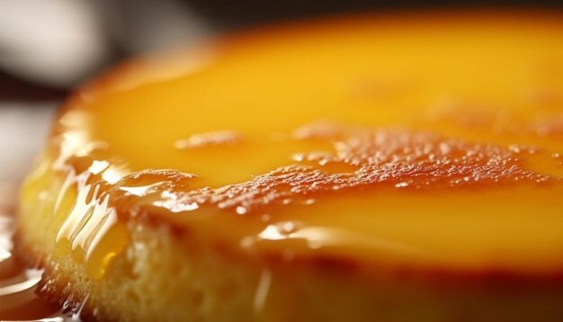 Photo freshness and sweetness in a ready to eat caramel custard dessert generated by artificial intelligence