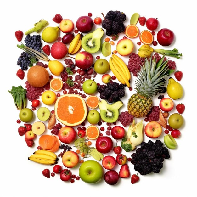 Freshness and variety of healthy fruits in a colorful basket