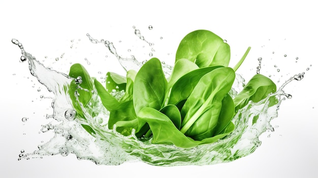 freshness of vegetables with water splash white background Generative AI