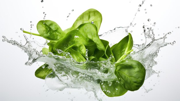 freshness of vegetables with water splash white background Generative AI