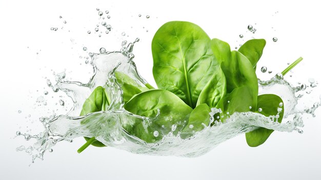 freshness of vegetables with water splash white background Generative AI