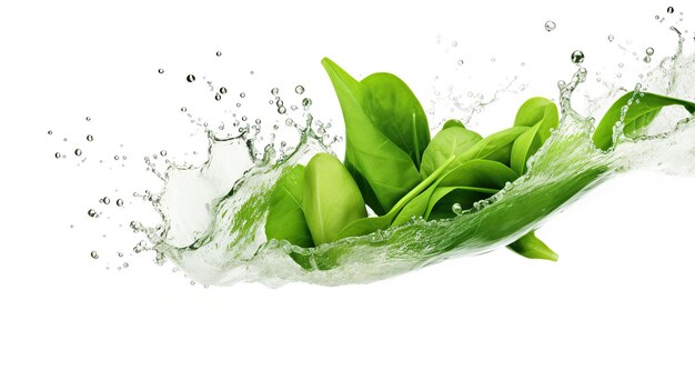 freshness of vegetables with water splash white background Generative AI