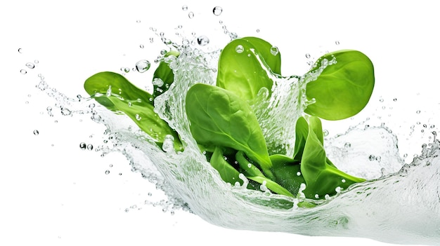freshness of vegetables with water splash white background Generative AI