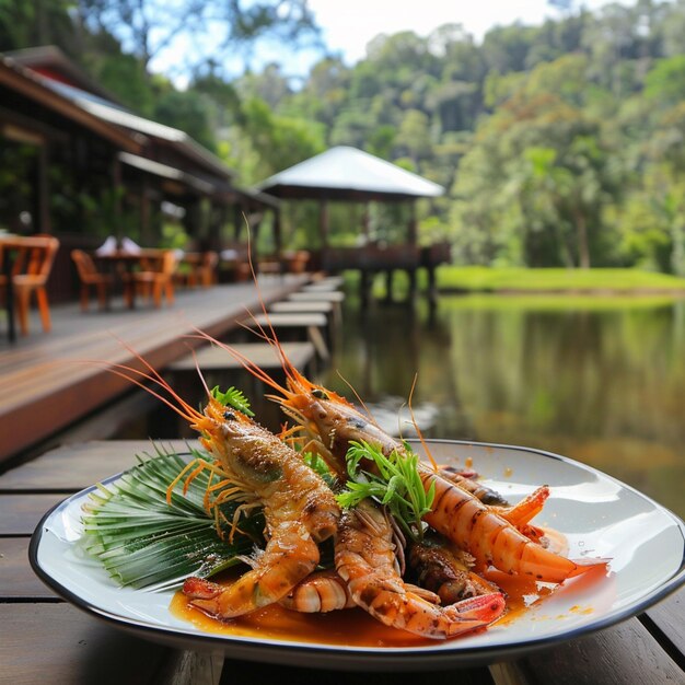 Freshwater Prawns Served At Ulu Temburong National Park Resort Brunei