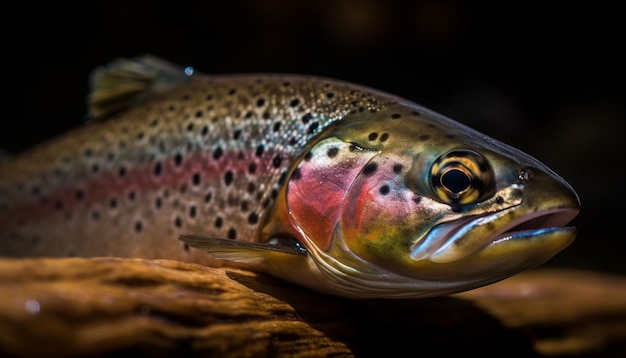 Photo freshwater trout caught in the wild a gourmet delight generated by ai