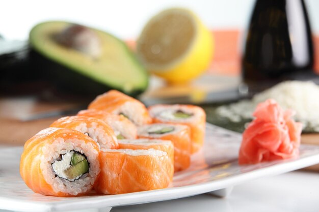 Photo frest and tasty sushi