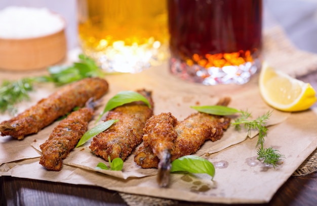 Fried anchovies in batter