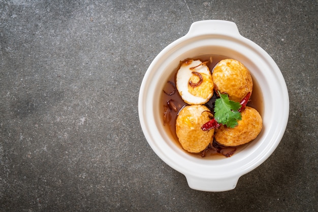 Fried Boiled Egg with Tamarind Sauce or Sweet and Sour Eggs