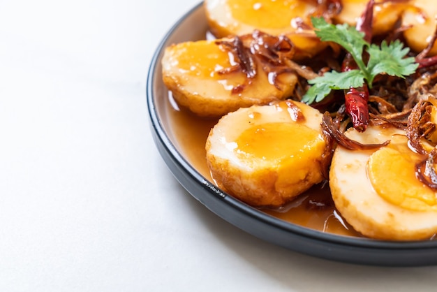 Fried Boiled Egg with Tamarind Sauce