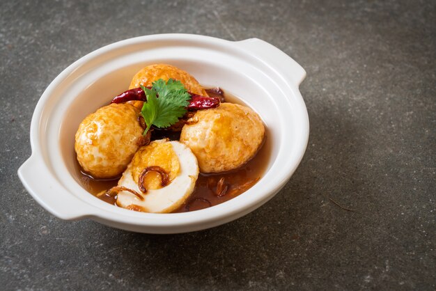 Fried Boiled Egg with Tamarind Sauce