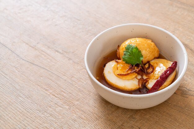 Fried Boiled Egg with Tamarind Sauce