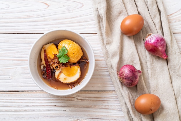 Fried Boiled Egg with Tamarind Sauce