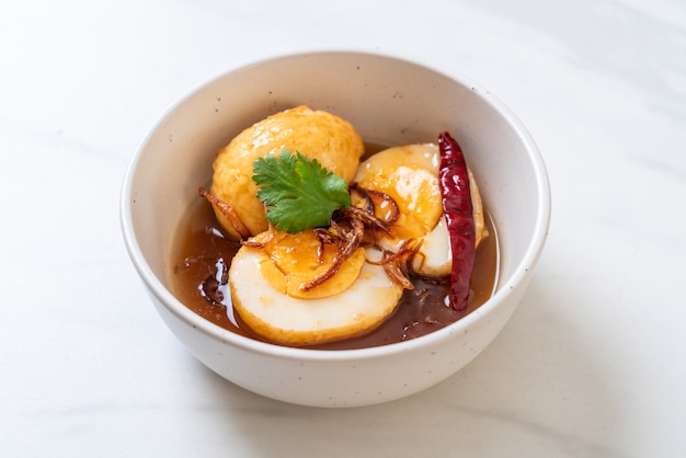 Fried Boiled Egg with Tamarind Sauce