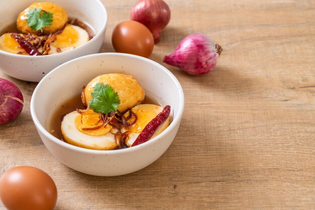 Fried Boiled Egg with Tamarind Sauce