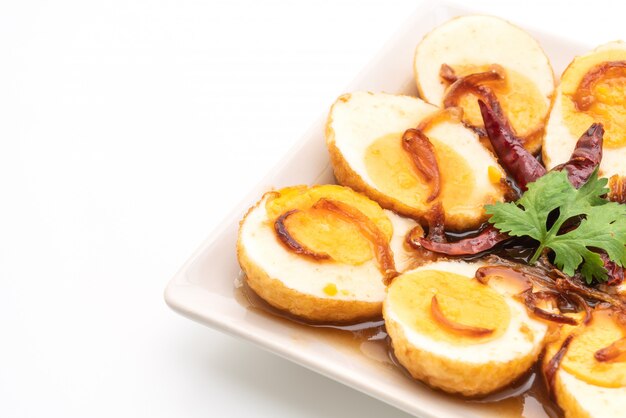 Fried Boiled Egg with Tamarind Sauce