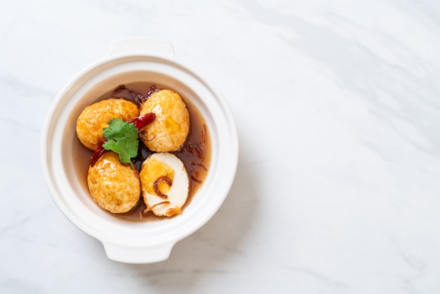 Fried Boiled Egg with Tamarind Sauce