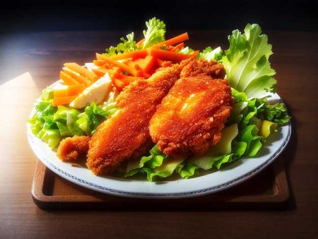 Fried breaded chicken chop