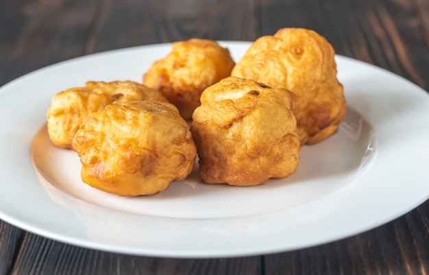 Fried cauliflower coated in butter