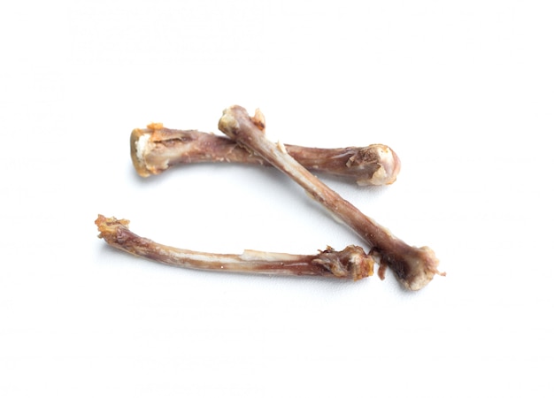 Fried chicken bones isolated