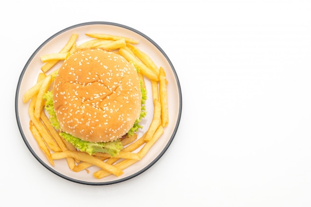 fried chicken burger isolated