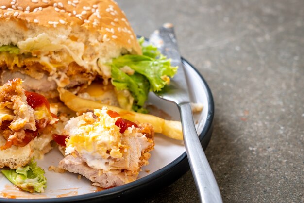 Fried chicken burger