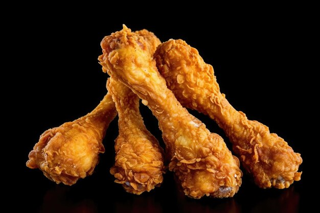 Foto coscia di pollo fritto con kethcup generative ai