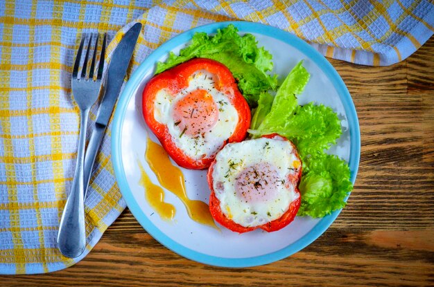 写真 鶏卵のピーマン炒め