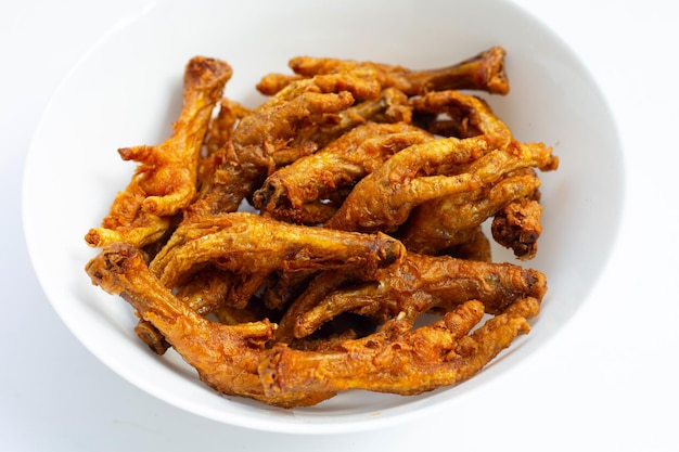 Fried chicken feet in bowl