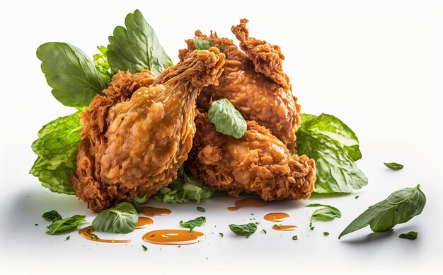 Fried chicken is a popular dish.