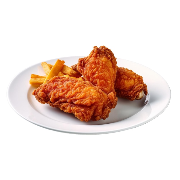 Fried chicken isolated on background with Generative AI