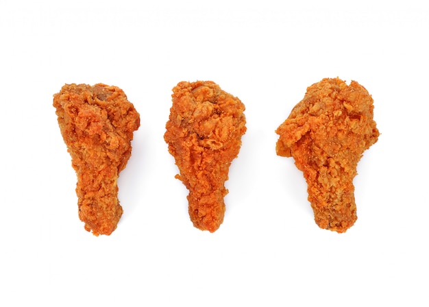 Fried chicken isolated white