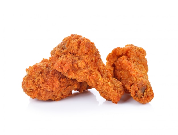 Photo fried chicken isolated white