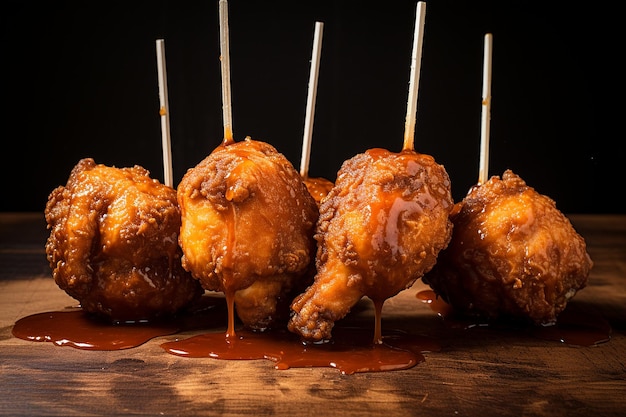 Fried Chicken Lollipops with Sauce