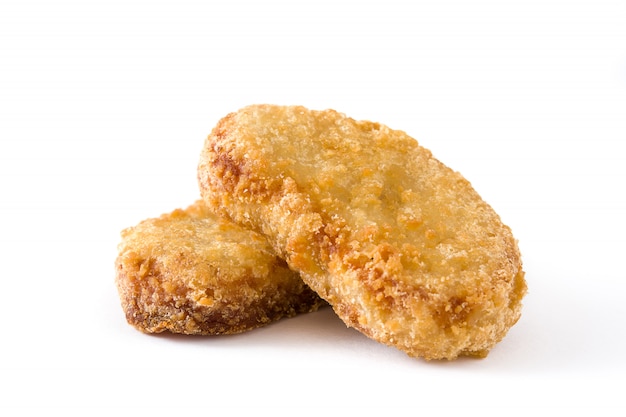 Photo fried chicken nuggets isolated on white