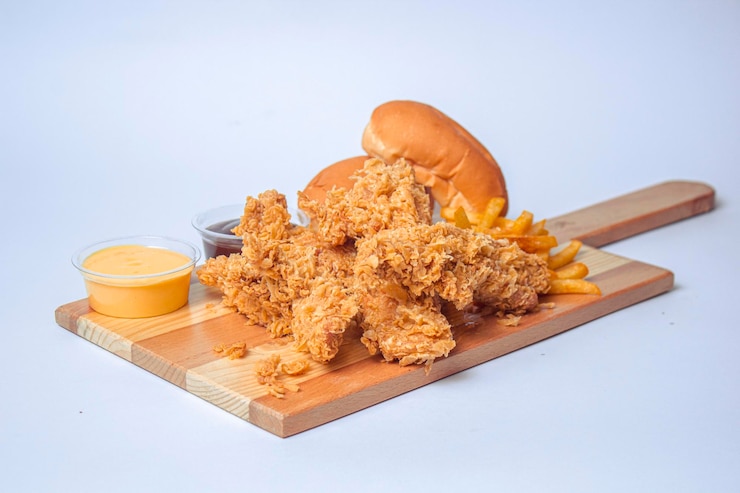 Photo フライドチキンの写真の食事