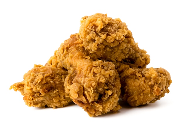 Fried chicken on a white background