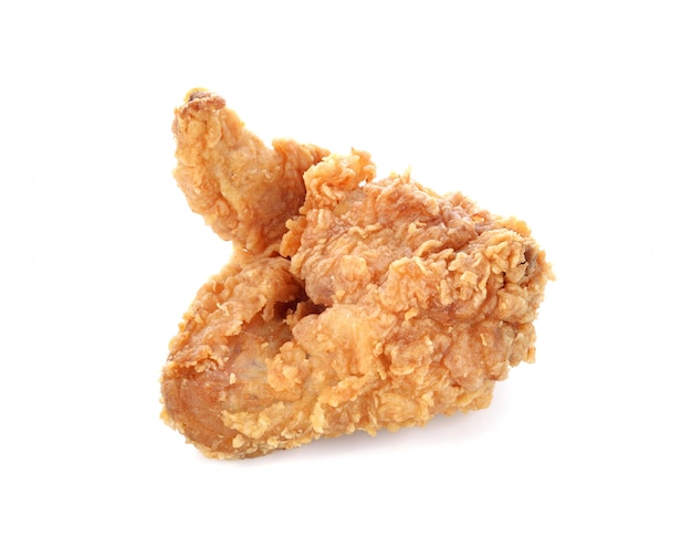 Fried chicken on white background