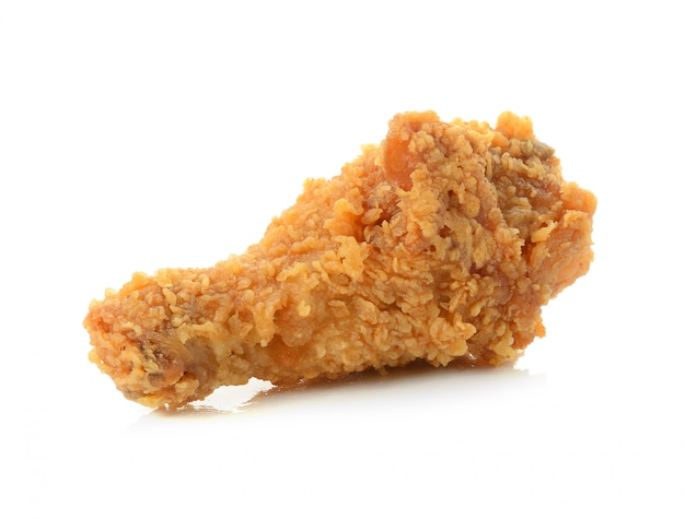 Fried chicken on white isolated