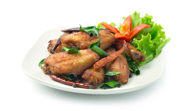 Fried Chicken Wing with Thai Herbs Dried Chili